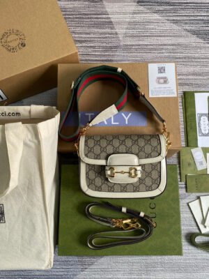 gg Horsebit 1955 gg Mini Bag White For Women, Women’s Bags 8in/21cm gg