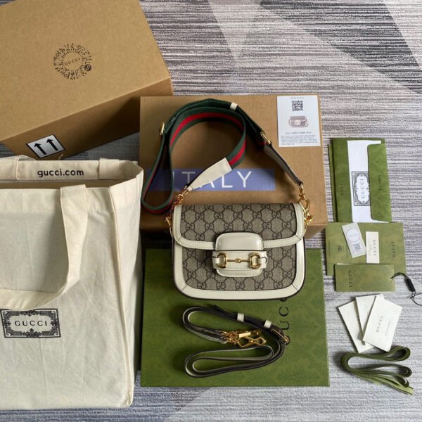 gg Horsebit 1955 gg Mini Bag White For Women, Women’s Bags 8in/21cm gg