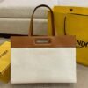 FI Canvas Tote Bag Beige/Brown For Women, Handbags 18.1in/46cm FF 7VA480