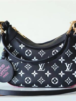 LV Bagatelle Monogram Empreinte Black / White / Pink For Women,  Shoulder And Crossbody Bags 22cm/8.7in LV M46091