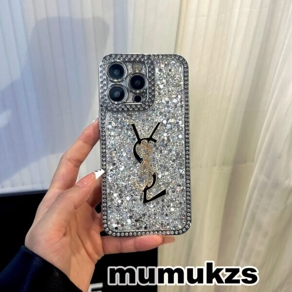 Luxury Glitter Holographic Y - S - L-Inspired iPhone Case ¨C Diamond Shine Edition