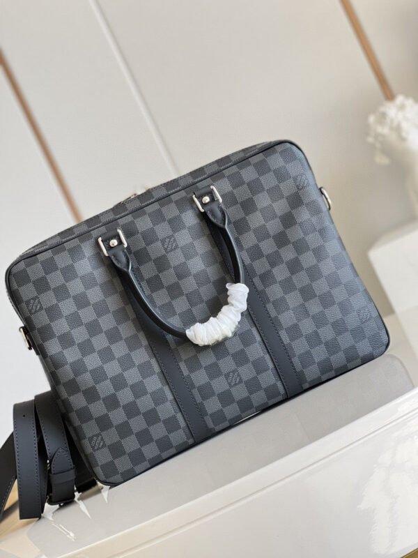a5195468 LV Porte Documents Voyage PM Damier Graphite Canvas For Men, Bags, Shoulder And Crossbody Bags 13.8in/35cm LV N41478