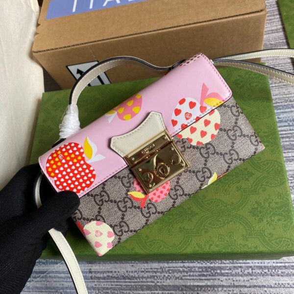 gg Padlock Strawberry Mini Bag Beige For Women, Women’s Bags 7in/18cm gg