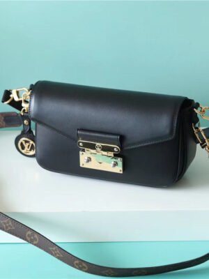 LV Swing Monogram Black For Women,  Shoulder And Crossbody Bags 24cm/9.4in LV M20393