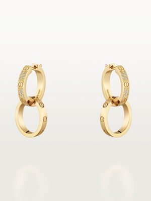 18K Love Pave Diamond Earrings