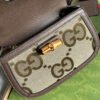 gg Bamboo 1947 Jumbo gg Small Top Handle Bag Camel And Ebony Jumbo gg Canvas Brown For Women 8.3in/21cm 675797 UKMDT 2570