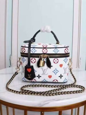 LV Vanity PM Bag Game On Monogram Canvas White By Nicolas Ghesquiere For Women, Women¡¯s Handbags, Shoulder And Crossbody 7.5in/19cm LV M57458