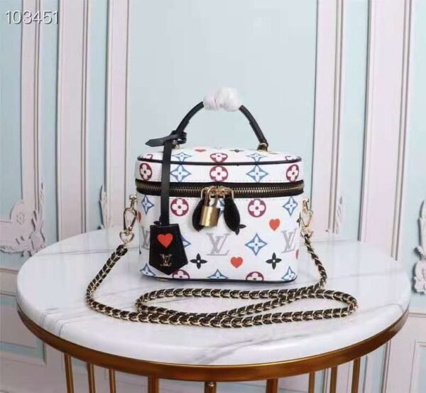 LV Vanity PM Bag Game On Monogram Canvas White By Nicolas Ghesquiere For Women, Women¡¯s Handbags, Shoulder And Crossbody 7.5in/19cm LV M57458