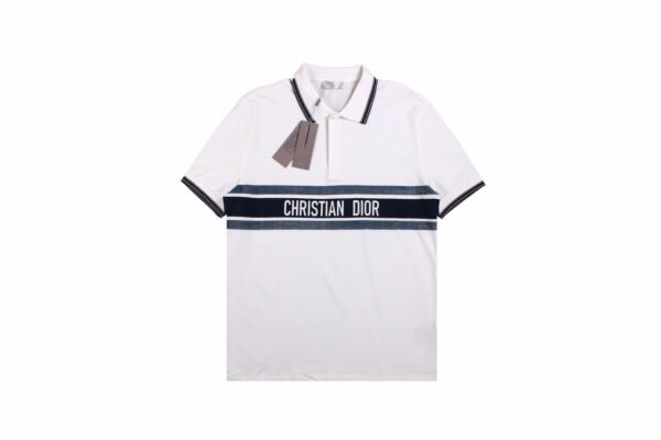 a9151af2 Christian Dior "Striped Logo" Polo Shirt