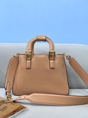 FI Medium FF Tote Shoulder Pink Bag For Woman 38cm/15in