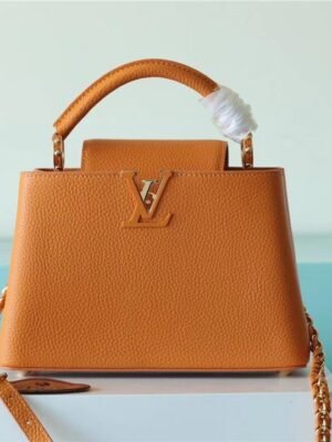 LV Capucines BB Taurillon Jaune Sunbeam For Women,  Shoulder And Crossbody Bags 27cm/10.6in LV 