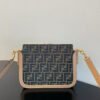 FI Touch Brown FF Fabric Bag For Woman 19cm/7.5in 8BT349AGY6F1FSM