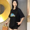 Gucci Black T-Shirt with Pink Dinosaur Graphic