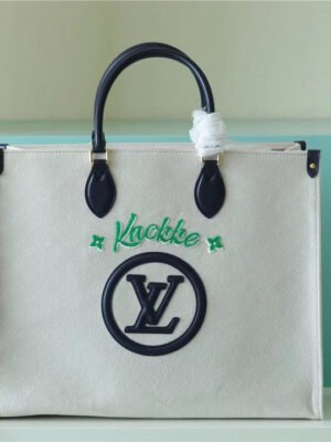 LV Onthego GM Monogram Giant And Raffia White/ Black For Women,  Shoulder And Crossbody Bags 41cm/16.1in LV?