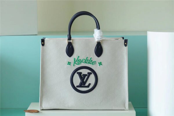 acfcd59d LV Onthego GM Monogram Giant And Raffia White/ Black For Women, Shoulder And Crossbody Bags 41cm/16.1in LV?