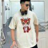 Gucci Cream T-Shirt with Dragon Cartoon