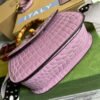 gg Bamboo 1947 Crocodile Top Handle Bag Pink For Women, Women’s Bags 10.2in/26cm gg