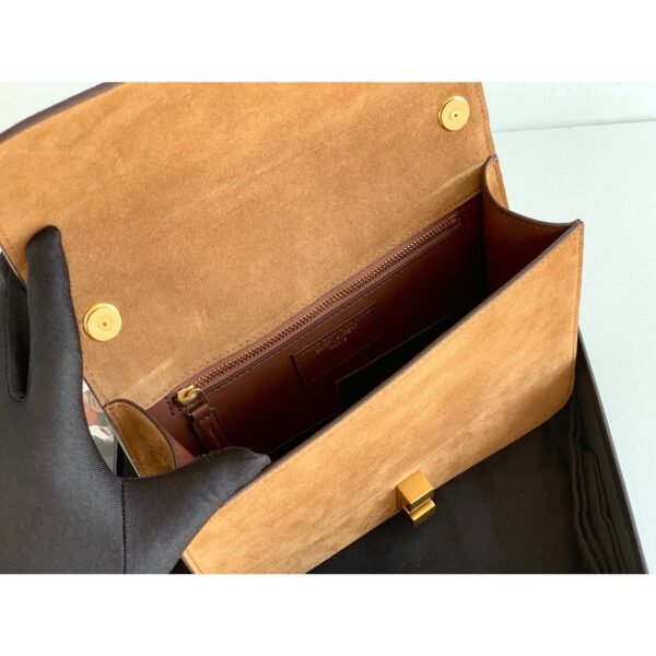 YSSL?Le Carre Satchel Brown For Women 9in/23cm YSL