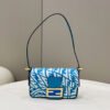 FI Mini Baguatte 1997 Blue Glazed Bag For Woman 19.5cm/7.5in
