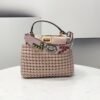 FI Peekaboo Mini Pale Pink Braided Bag For Woman 18cm/7in