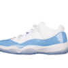 AIR JORDAN 11 RETRO LOW UNC WHITE/WHITE/UNIVERSITY BLUE