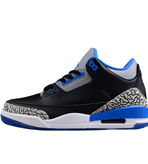 AIR JORDAN 3 RETRO BLACK/SPORT BLUE WOLF GREY