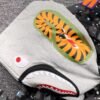 BAPE SPACE CAMO DOUBLE SHARK FULL ZIP HOODIE BLACK