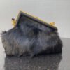 FI First Small Black Fox Fur Bag For Woman 26cm/10in