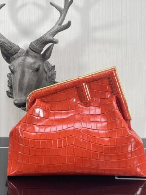 FI First Medium Orange Crocodile Bag For Woman 32.5cm/13in