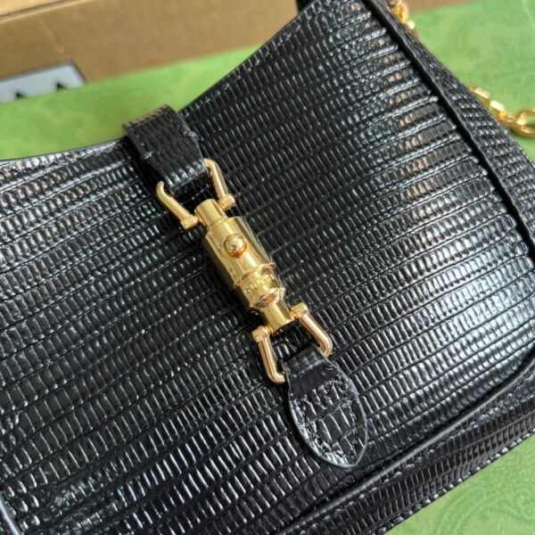 gg Jackie 1961 Lizard Mini Bag Black For Women, Women’s Bags 7.5in/19cm gg ?675799 LUZ0G 1000