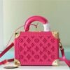 LV Valisette Tresor Monogram Empreinte Pink For Women, Women¡¯s Bags, Shoulder And Crossbody Bags 9.4in/24cm LV
