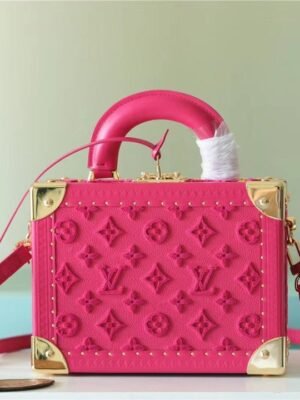 LV Valisette Tresor Monogram Empreinte Pink For Women, Women¡¯s Bags, Shoulder And Crossbody Bags 9.4in/24cm LV