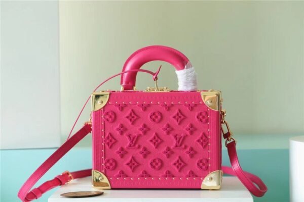 LV Valisette Tresor Monogram Empreinte Pink For Women, Women¡¯s Bags, Shoulder And Crossbody Bags 9.4in/24cm LV