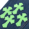 CHROME HEARTS GREEN CROSS PATCH JEANS DENIM