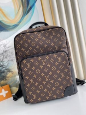 LV Dean Backpack Monogram Macassar Canvas For Men, Bags 42cm LV M45335