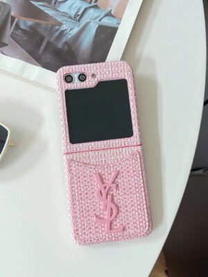 Luxurious Rattan Single Card Slot Case For Samsung Z Flip