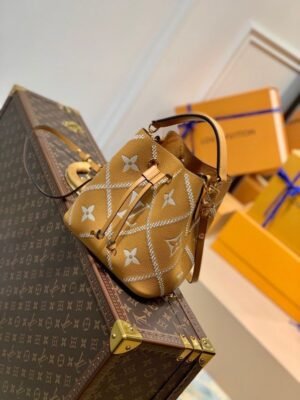 LV NeoNoe MM Bucket Bag Monogram Empreinte Arizona Brown For Women, Women¡¯s Handbags, Shoulder Bags 10.2in/26cm LV M46029