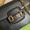 gg Horsebit 1955 Lizard Mini Bag Black For Women, Women’s Bags 8in/20cm gg