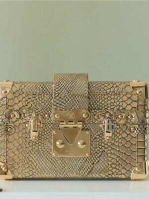 LV Petite Malle High Shiny Alligator By Nicolas Ghesquiere Gold For Women,  Shoulder And Crossbody Bags 7.9in/20cm LV?
