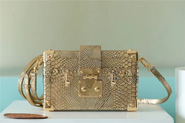 LV Petite Malle High Shiny Alligator By Nicolas Ghesquiere Gold For Women,  Shoulder And Crossbody Bags 7.9in/20cm LV?