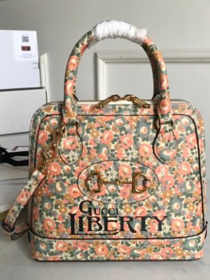 gg Horsebit 1955 Small Top Handle Bag Printing Liberty For Women 10in/25cm gg 620850