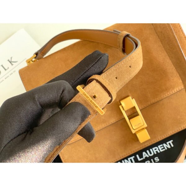 YSSL?Le Carre Satchel Brown For Women 9in/23cm YSL