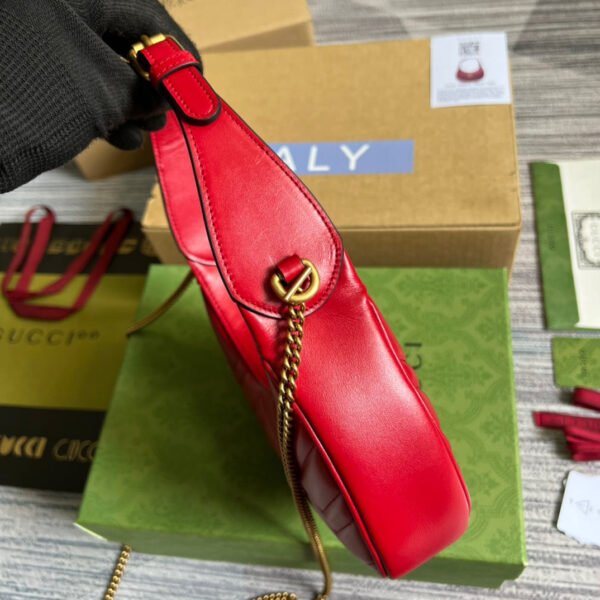 gg Marmont Half Moon Shaped Mini Bag Red For Women, Women’s Bags 8.5in/22cm gg