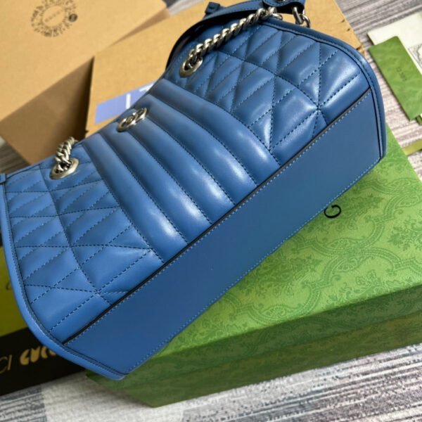 gg Marmont Medium Matelasse Tote Blue For Women, Women’s Bags 13.6in/34cm gg ??675796 UM8BF 4340