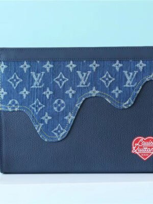 LV Pochette Voyage MM Monogram Drip Blue By Nigo For Pre-Spring, Travel Accessories 27cm LV M45961
