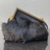 FI First Small Black Fox Fur Bag For Woman 26cm/10in