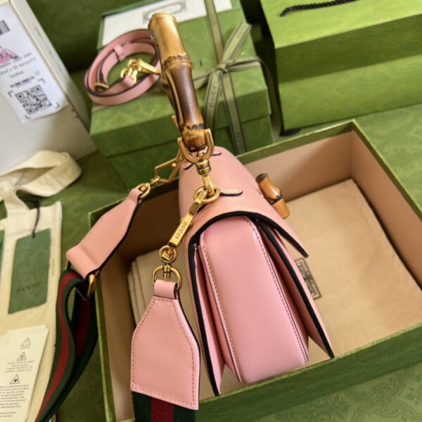 gg Bamboo 1947 Small Top Handle Bag  Pink  For Women 8.3in/21cm gg 675797 10ODT 5467