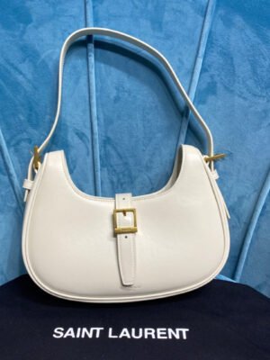 YSSL Le Fermoir Hobo Bag White For Women 9.5in/24cm YSL 672615