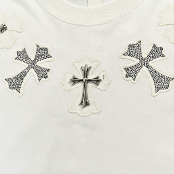 baa0602e CHROME HEARTS CROSS PATCH COLLAR T-SHIRT WHITE