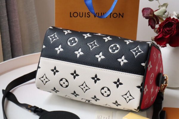 LV Speedy Bandouli¨¨re 20 Monogram Empreinte Black/White/Pink For Women, WoHandbags 8.1in/21cm LV M46088